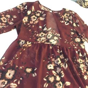 O’Neill Red Floral Peplum Blouse